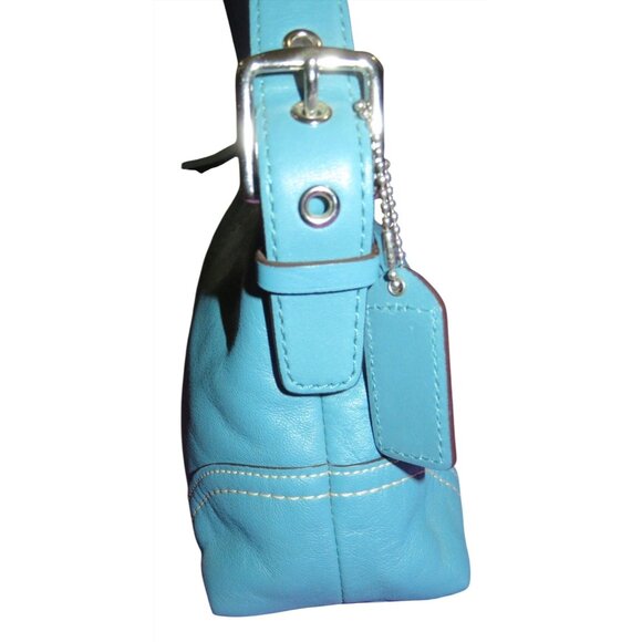 Coach 2007 Blue Leather Hampton Demi Baguette Satchel Bag - Picture 3 of 11